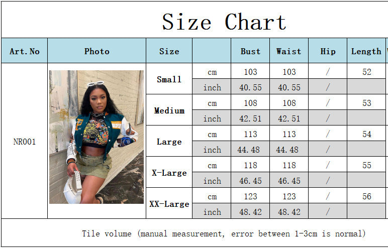 Women Fashion Velvet Print Embroidered Baseball Jacket 9