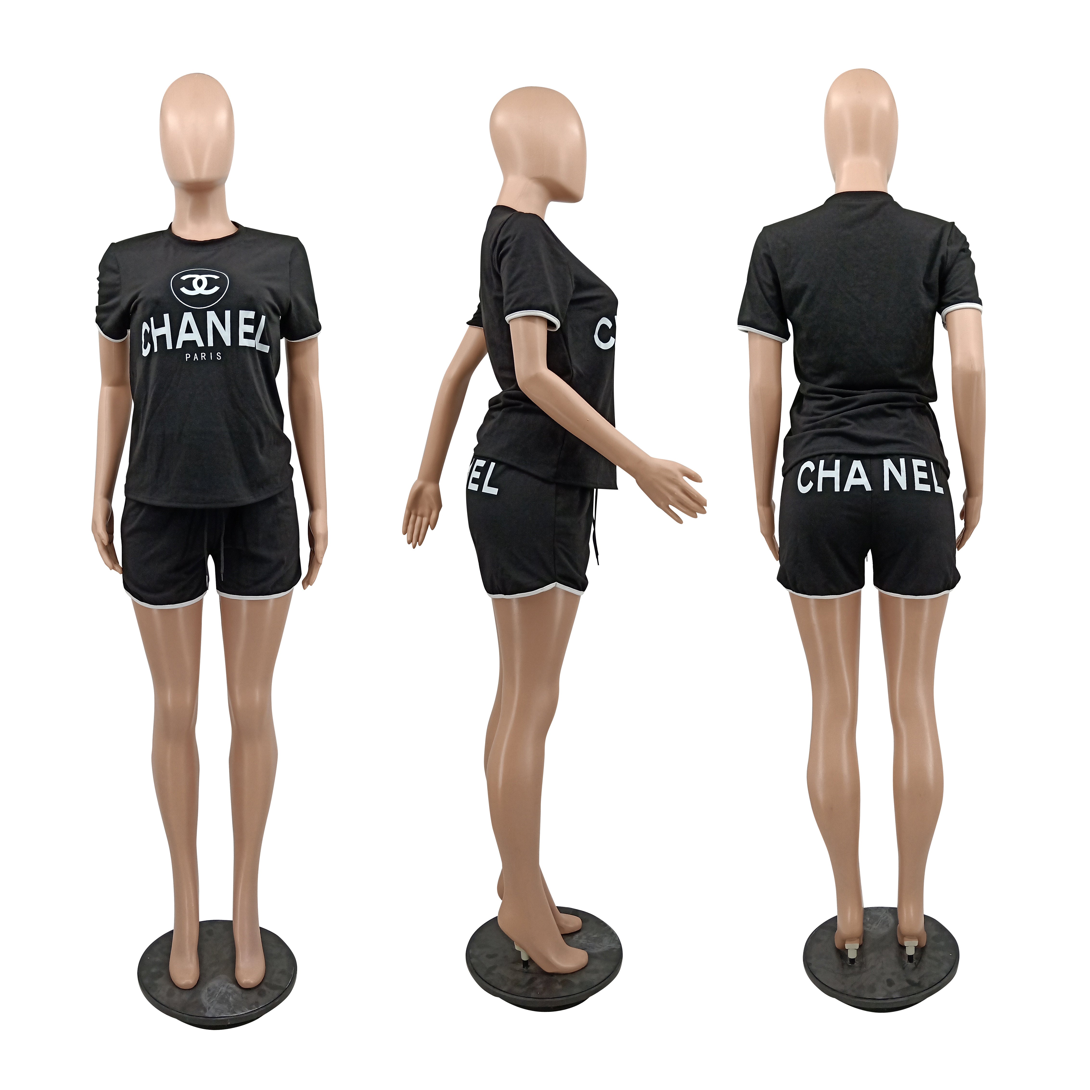 Women's Summer Elegant Chic Casual Fashion High-Quality Cotton Two-Piece Shorts Set 21