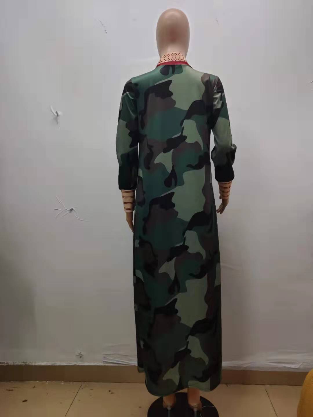 Women printed lips leopard print Long jacket 36