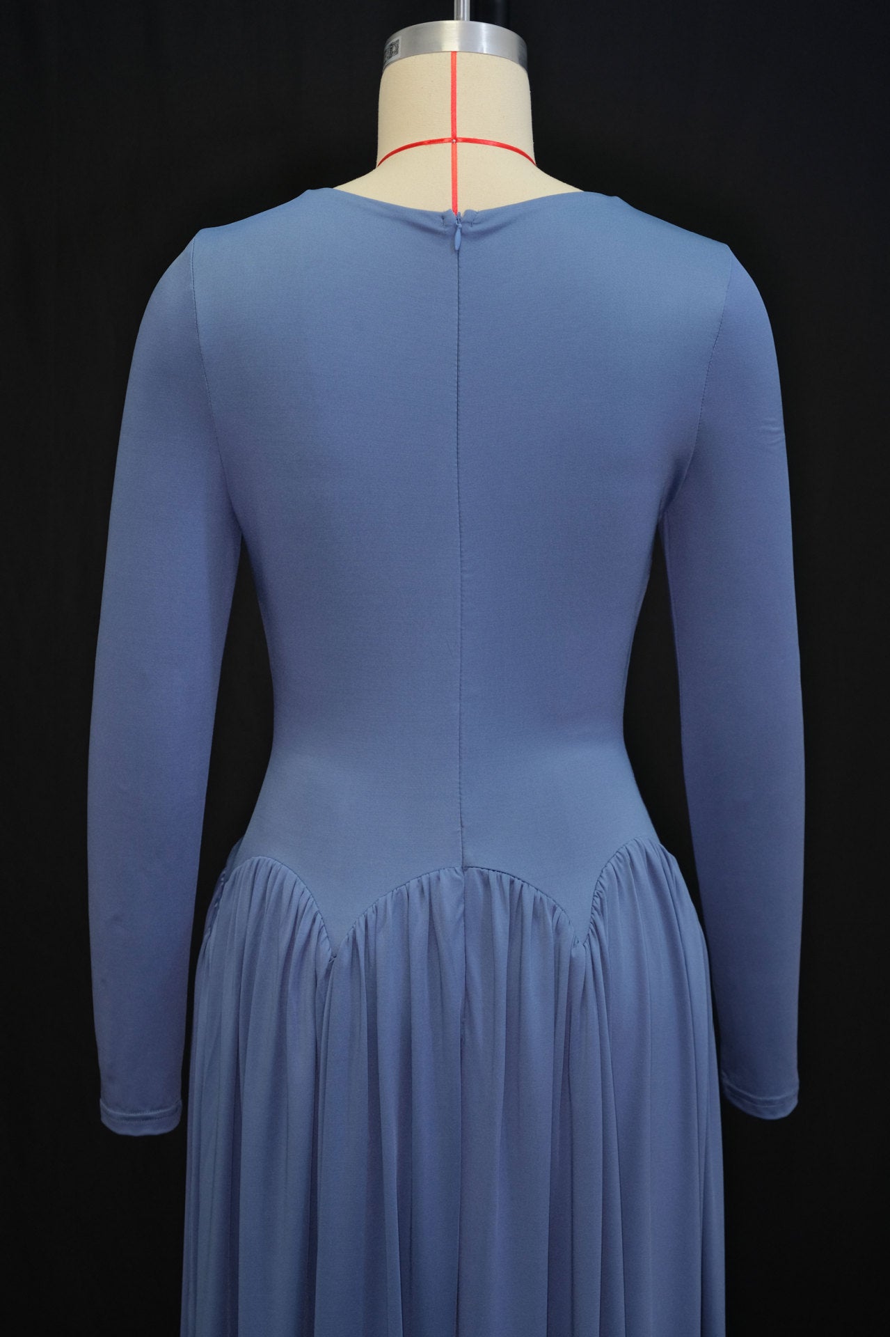 Women's Autumn Fashion Elegant Solid Color Long Sleeve Cut-Out Flared Dress 12