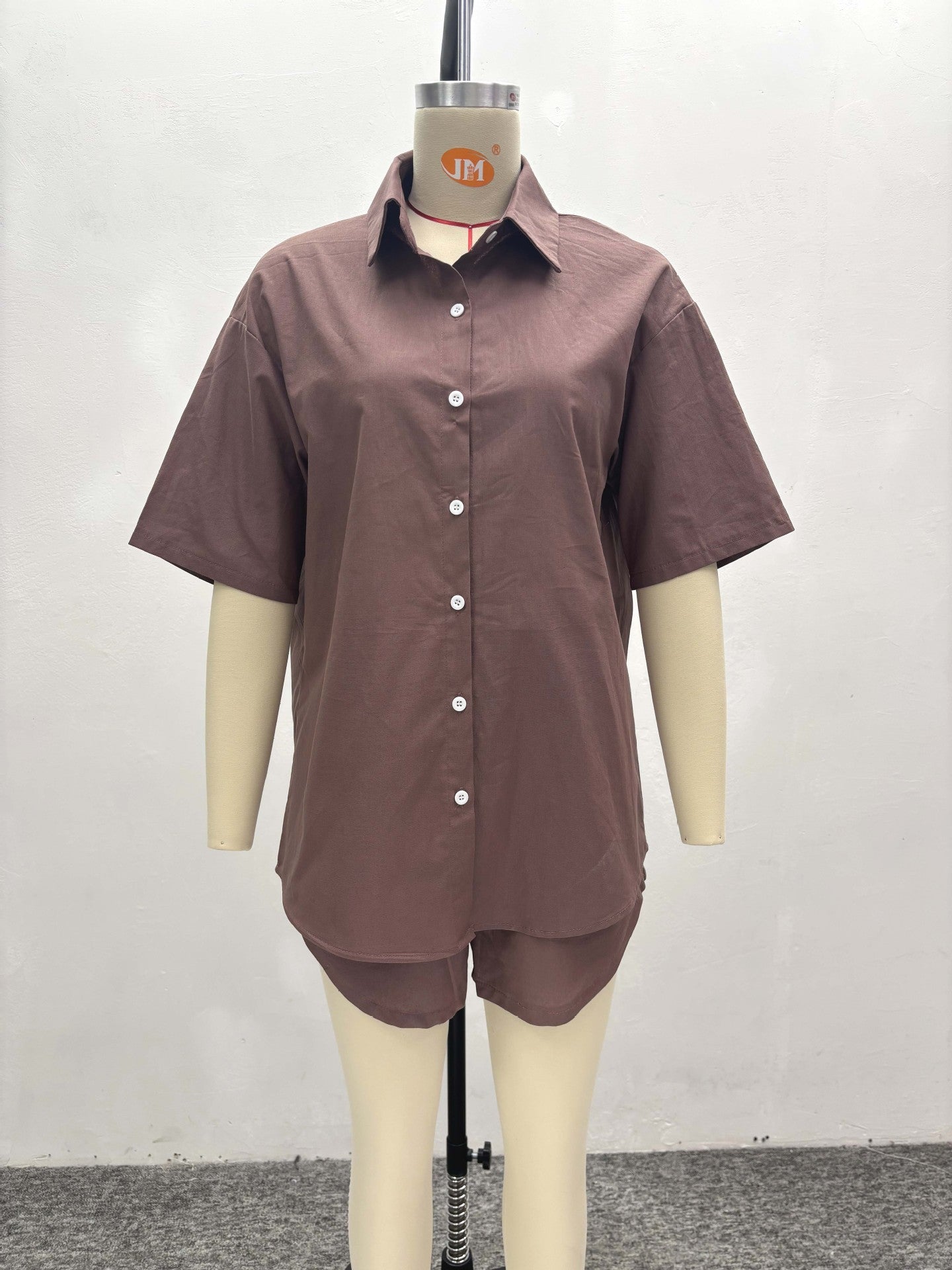 Women African Casual Short Sleeve Shirt Shorts Two-piece Set 9