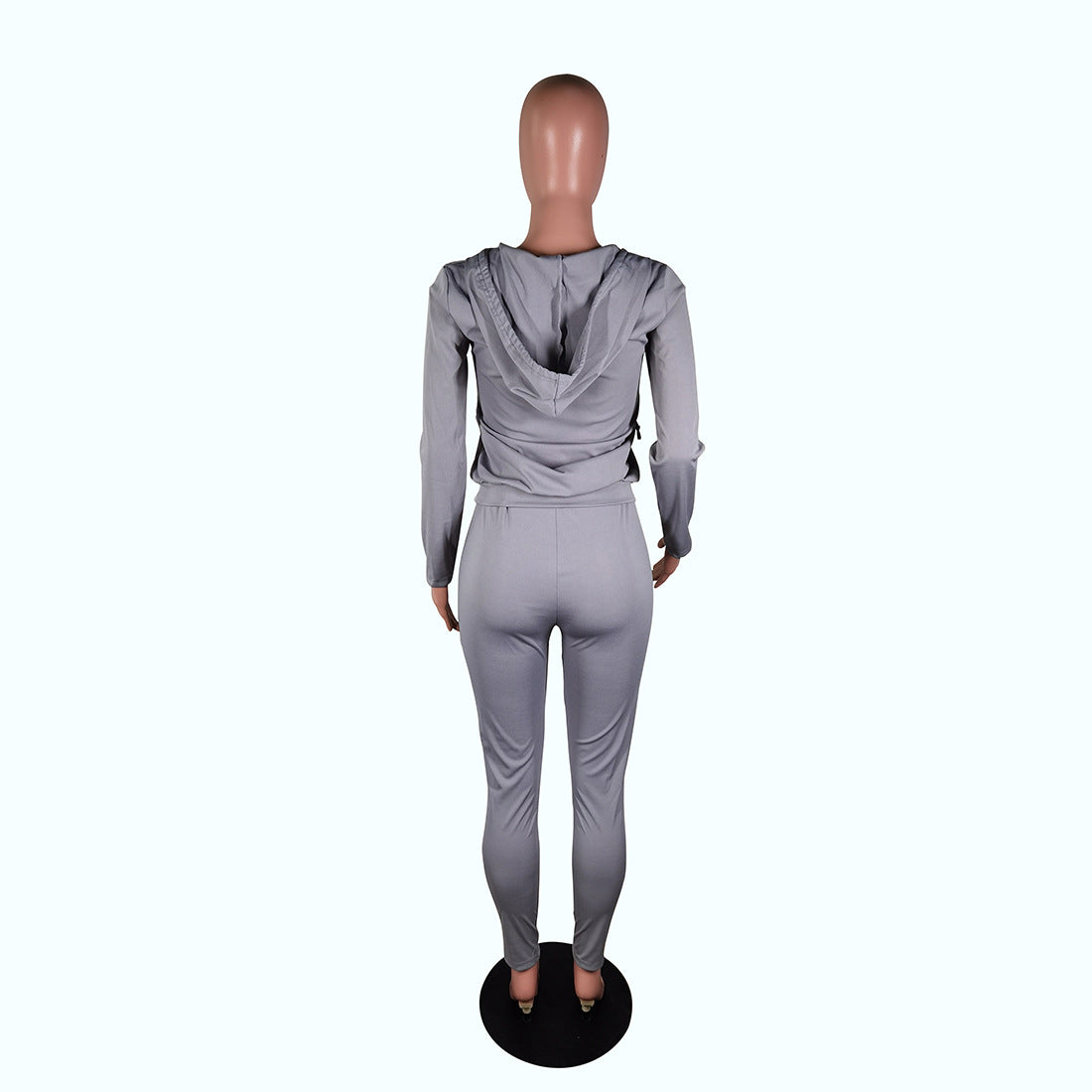 Women's Autumn Style Hat Pocket Zipper Fashion Casual Sport Two Piece Set 46