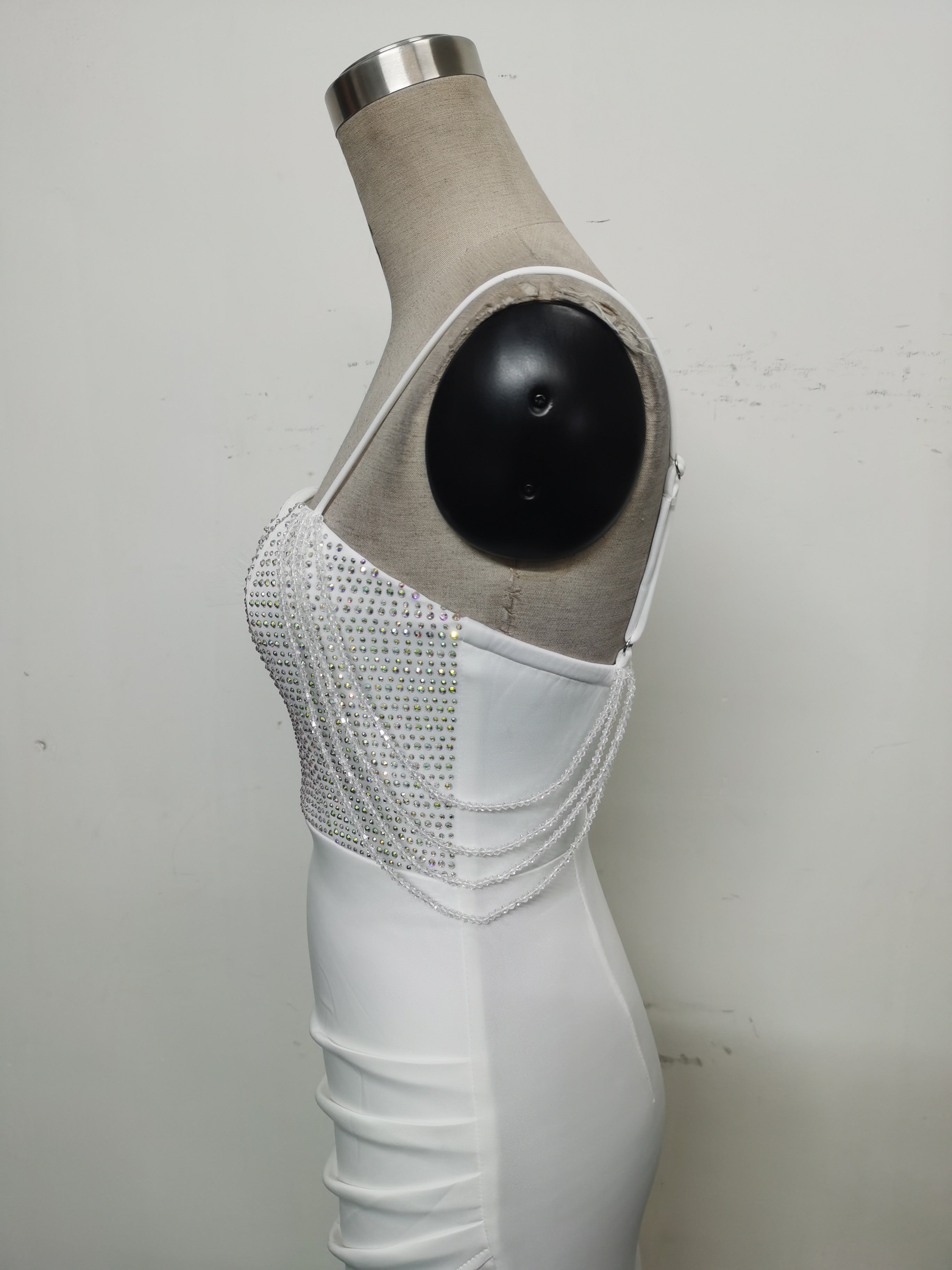 Women Beaded Sexy Suspender Evening Dress 23