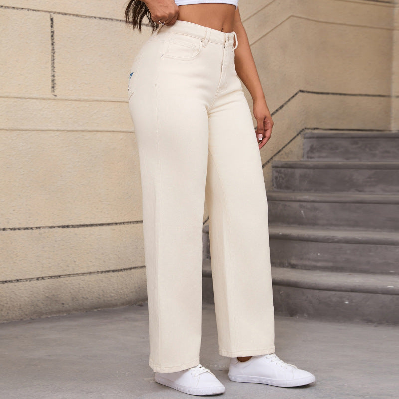 Women autumn Denim straight pants 7