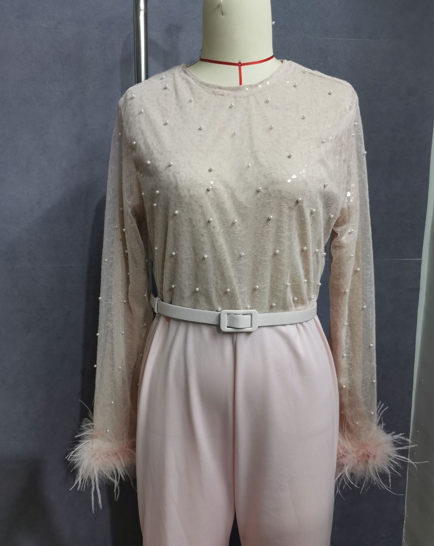 Women Feather Patchwork Jumpsuit 17