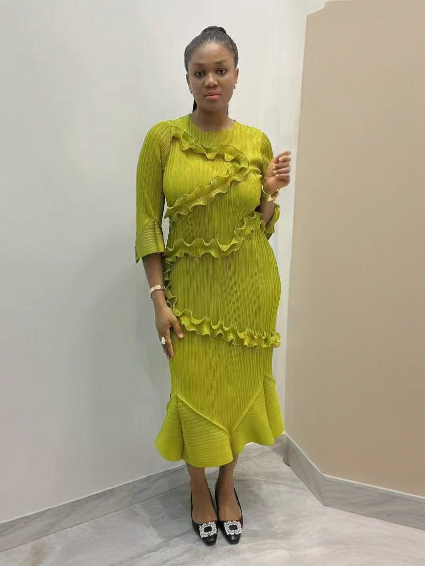 Plus Size African Print Mermaid Elegant Chic Dress 5