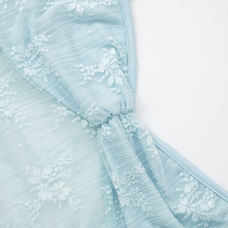 Women's Spring Summer Solid Color Strap Lace Tight-Fitting Patchwork Dress 16