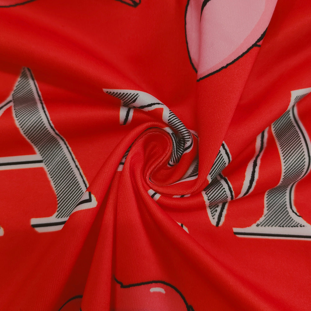 Summer Women's Tight Fitting Stretch Casual Print Shorts 36