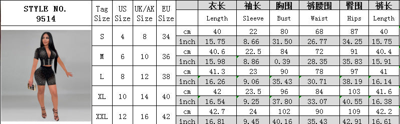 Women solid v-neck beaded short-sleeved top and shorts two-piece set 7