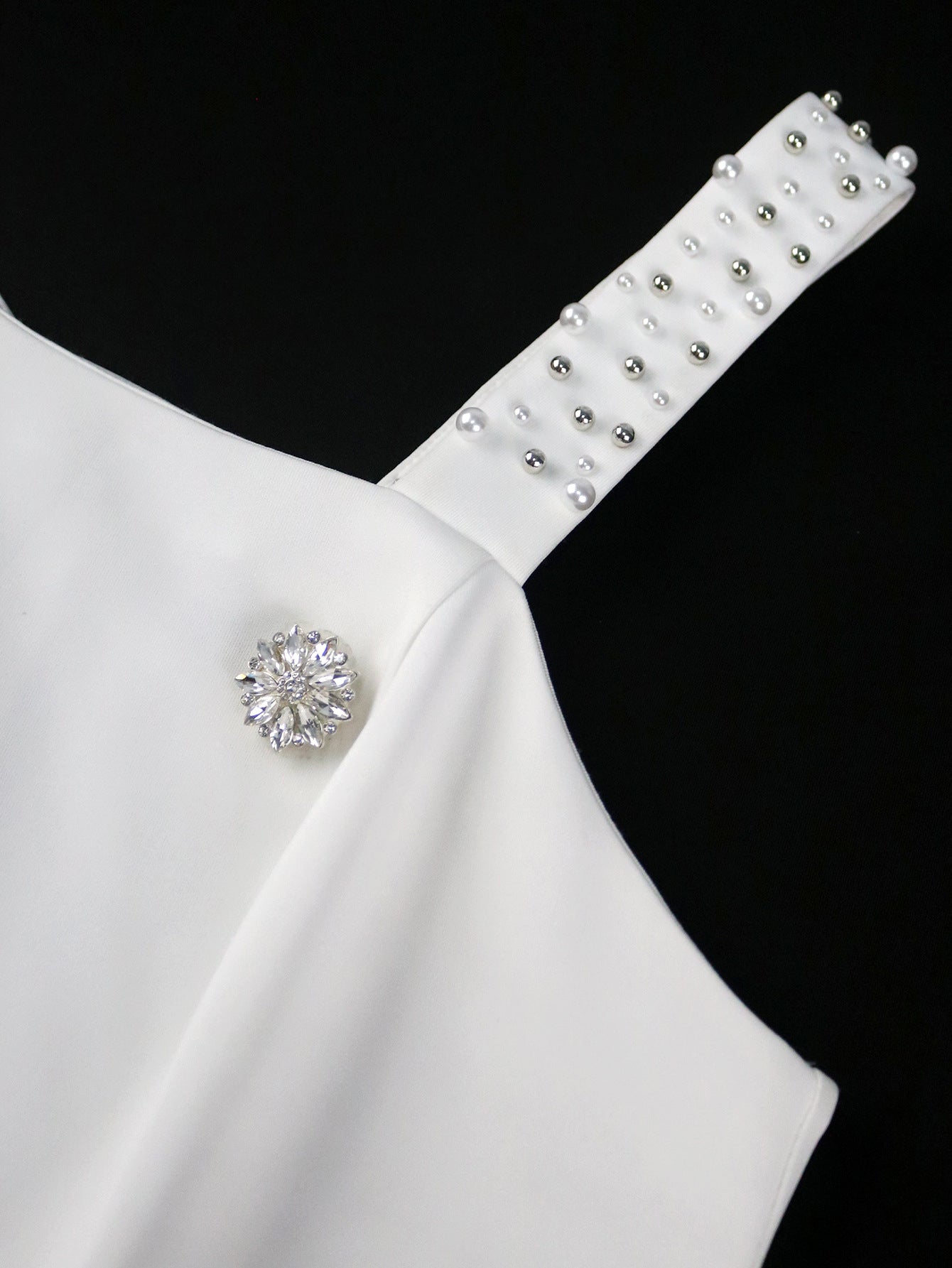 One-Shoulder Beaded Party Dress Chic Formal Bodycon Maxi Gown 9