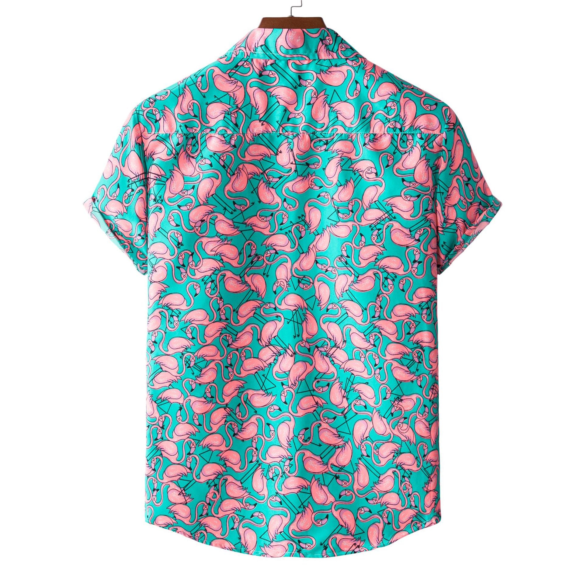 Men's Print Holidays Men's Short Sleeve Casual Shirt 14