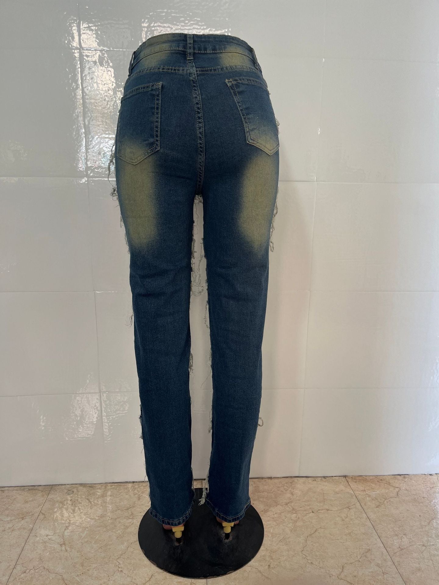 Women's Street Fashion Patch Denim Skinny Pants 8