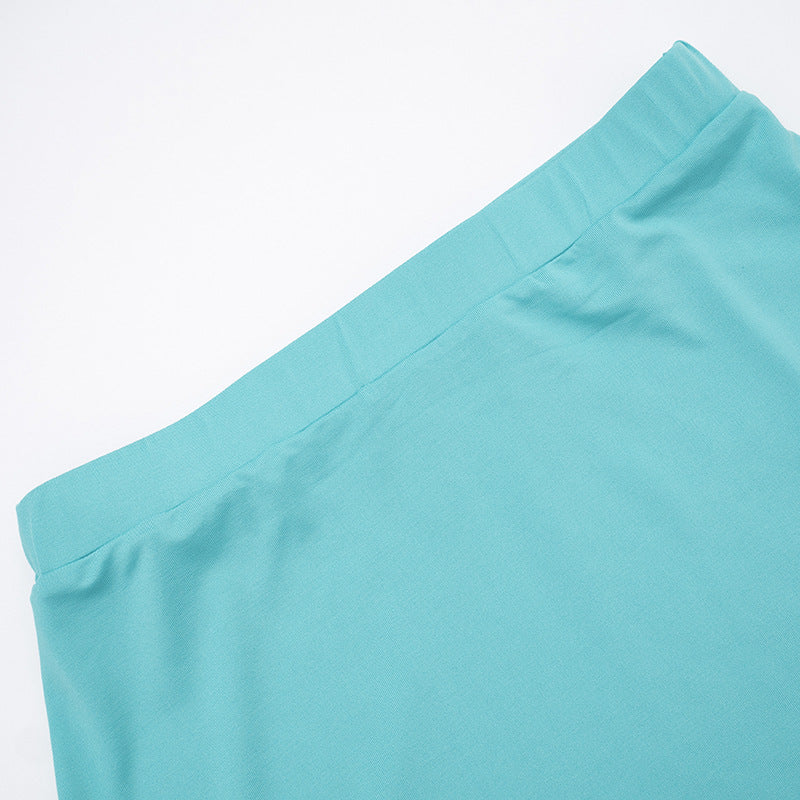 Women Off-Shoulder Bell Bottom Long-Sleeved Top and Skirt Two-Piece Set 29