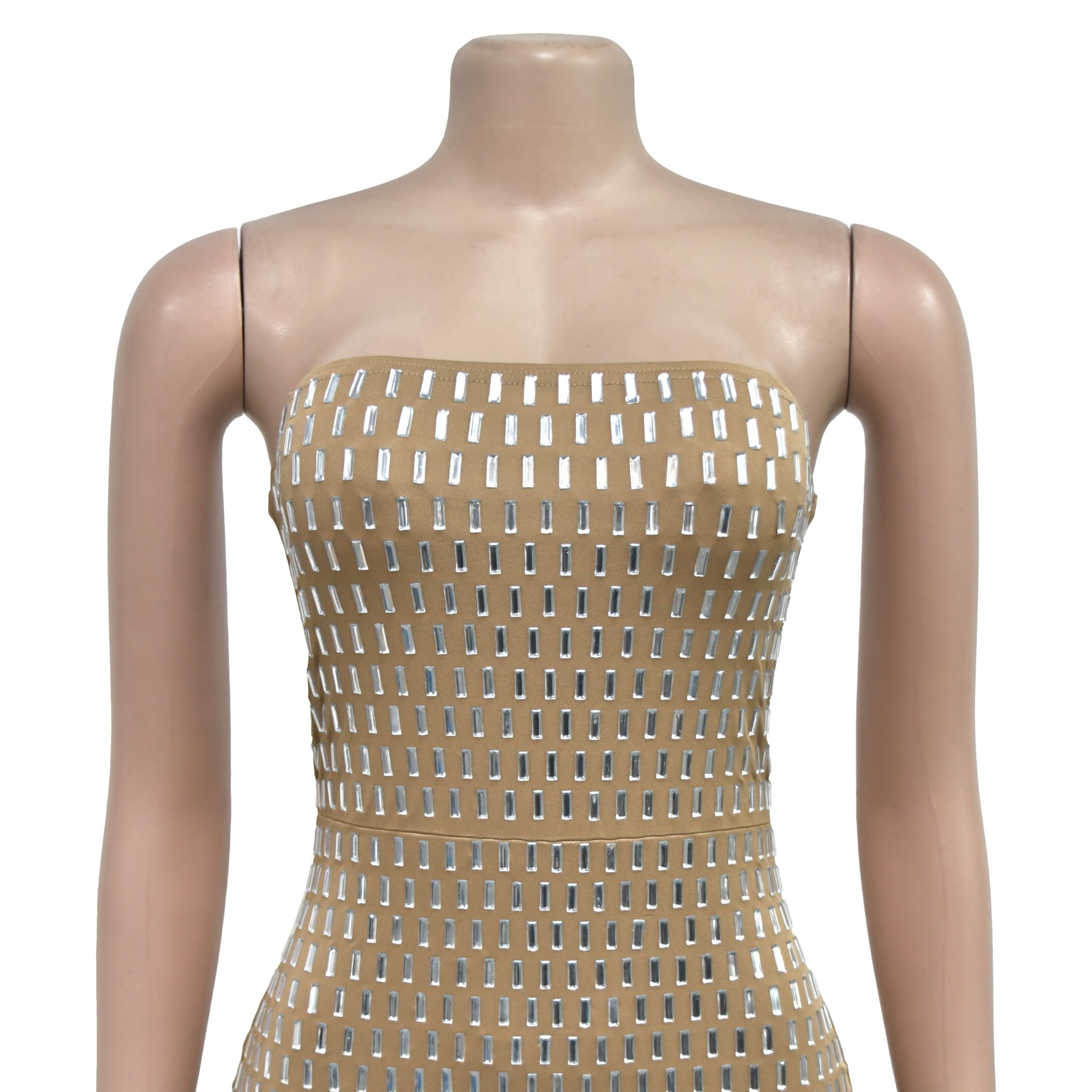 Women Solid beaded sleeveless dress 13