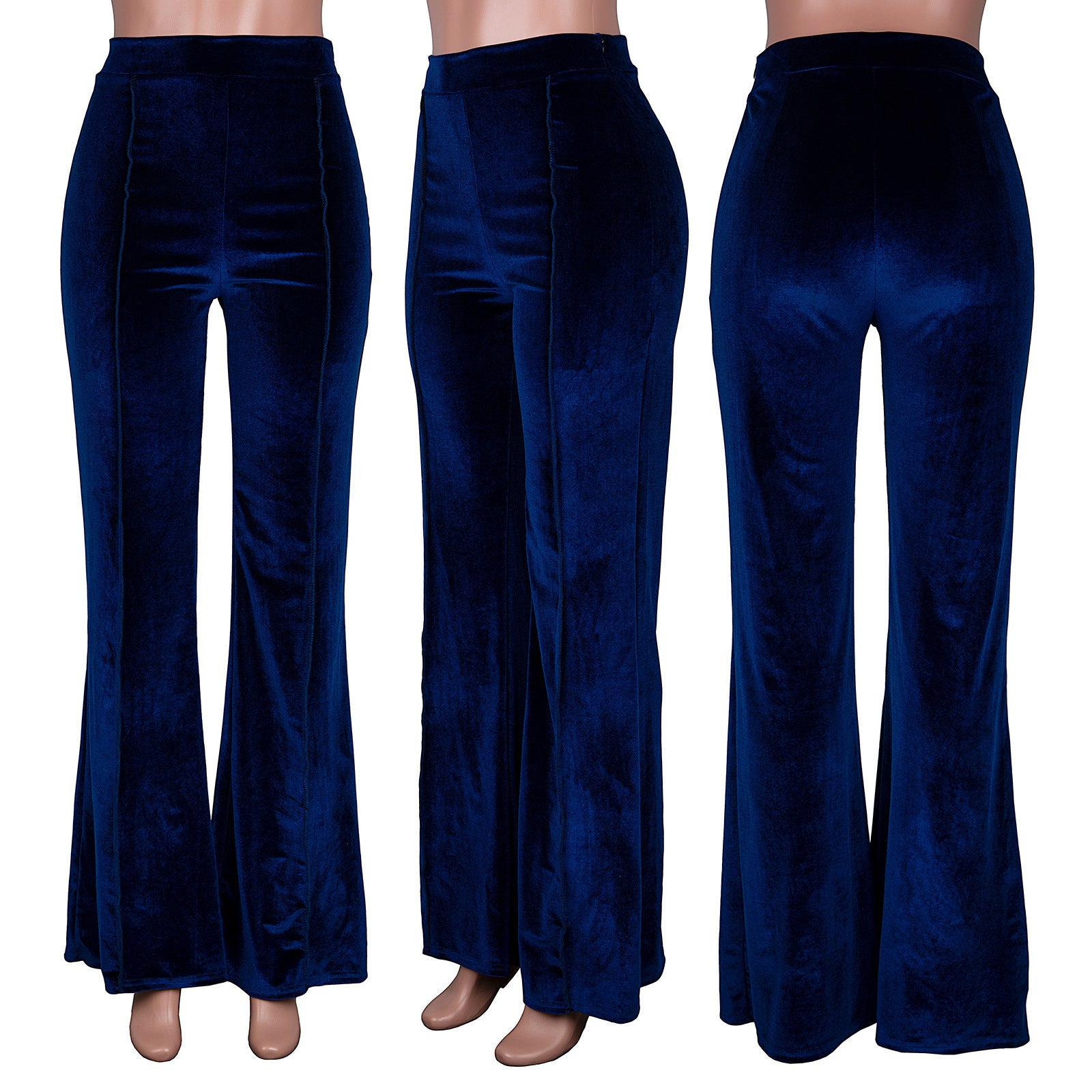 Women's Fall/Winter Bell Bottom Mid Waist Casual Pants 11