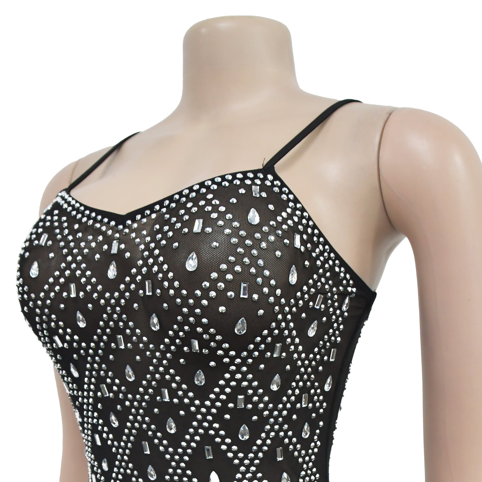 Women sexy suspenders Beaded Bodycon Dress 10