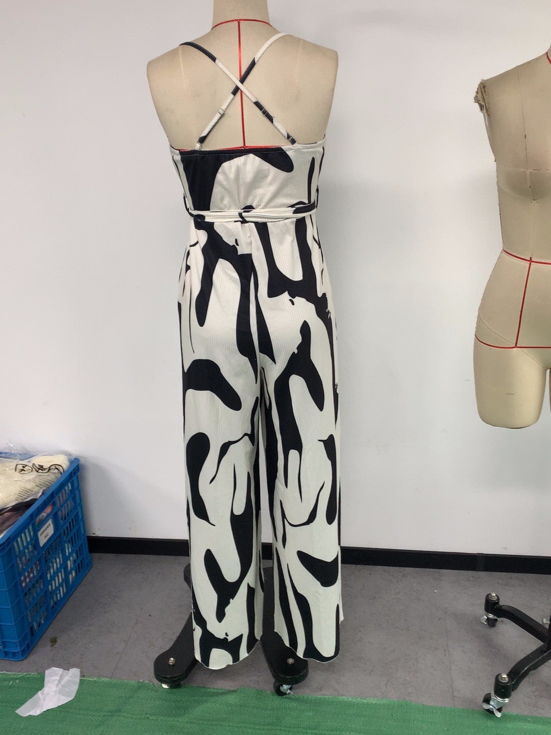 Spring/Summer Zebra Print Strappy Belt Wide-Leg Jumpsuit 6