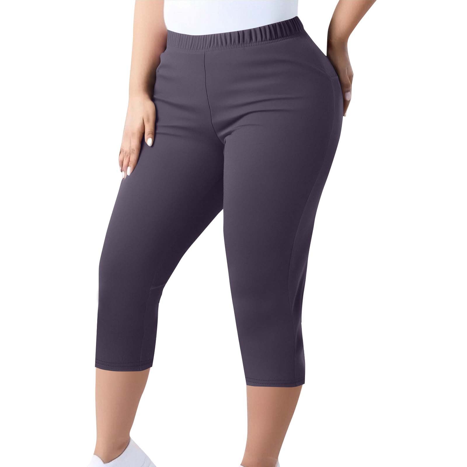 Women's Trousers Capri Pants Plus Size Elastic Waist Tight Pants 18