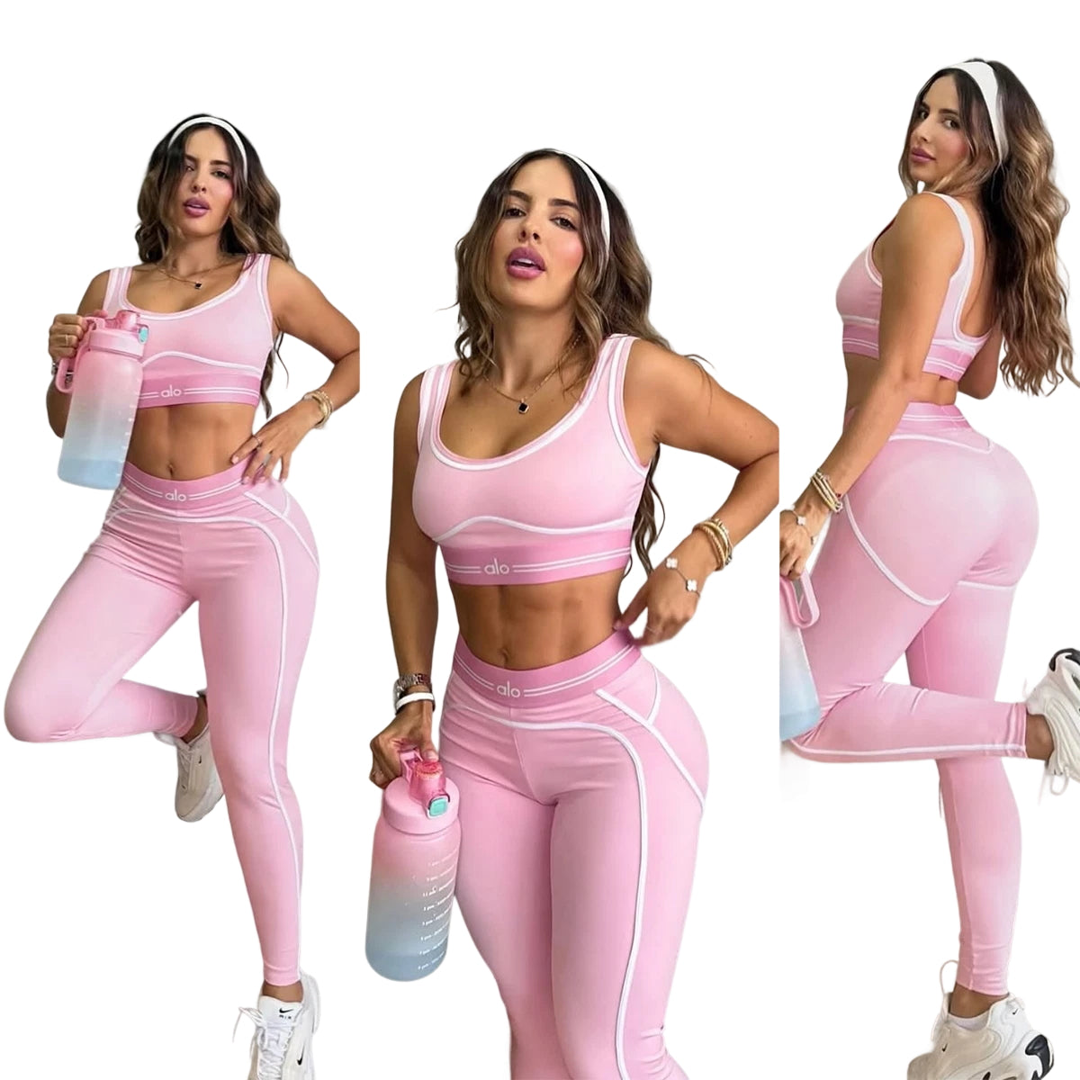 Women summer yoga sports vest fitness two-piece set 23