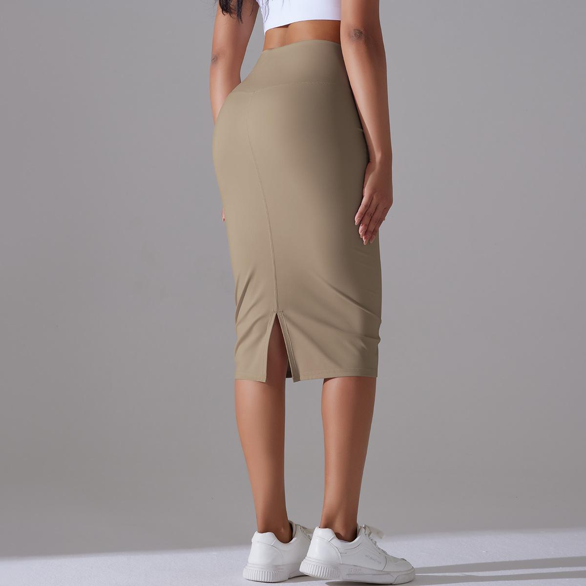 Women High Waist Stretch Slit Sports Skirt 52