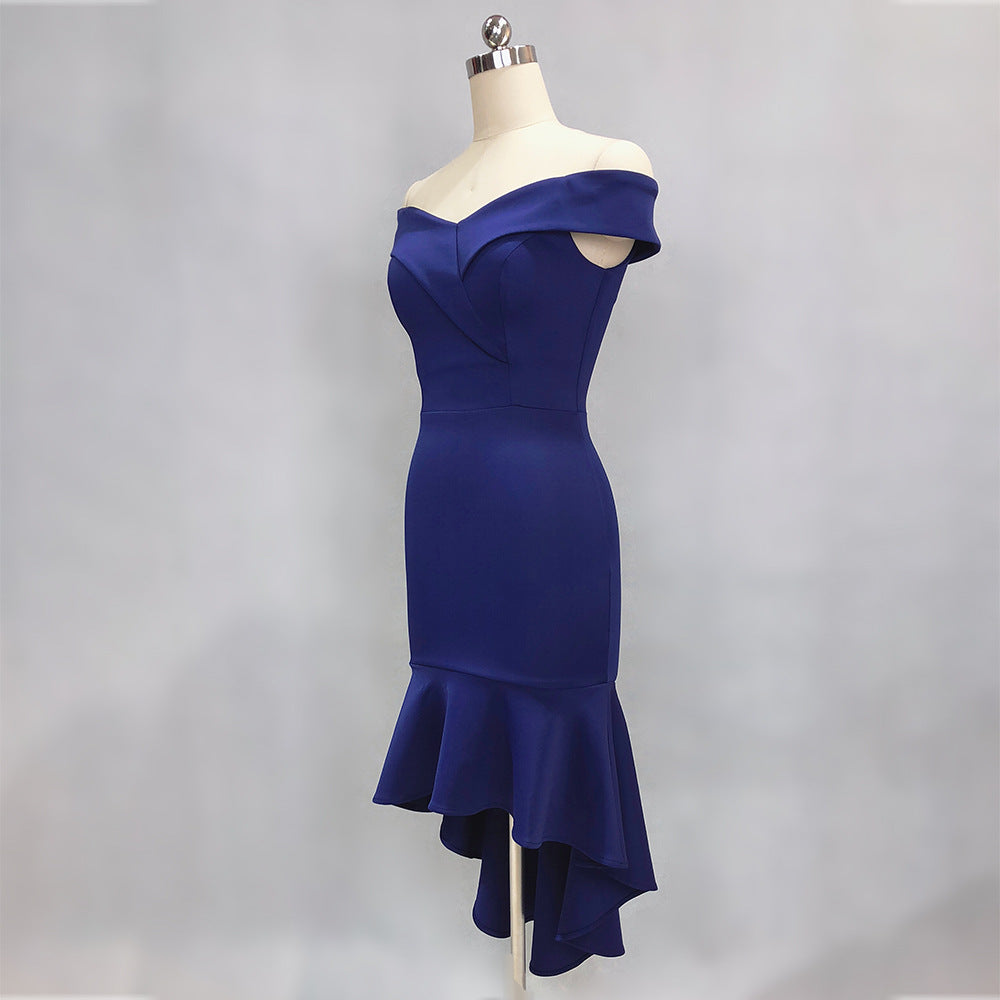 Women Elegant Maxi Off Shoulder Mermaid Evening Dress 26