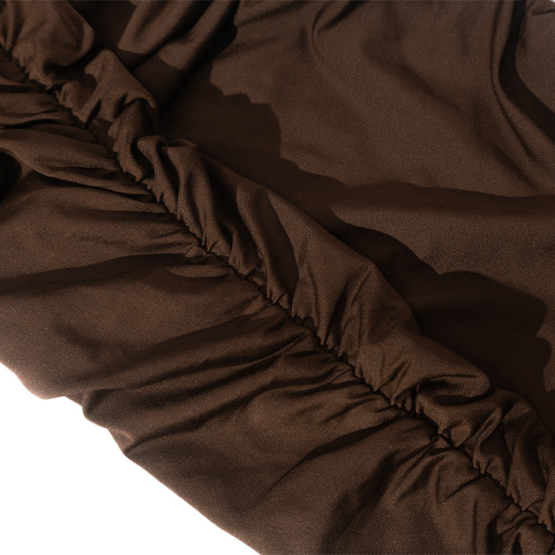 Women Slash Shoulder Off-The-Shoulder Pleated Solid Bodycon Dress 13