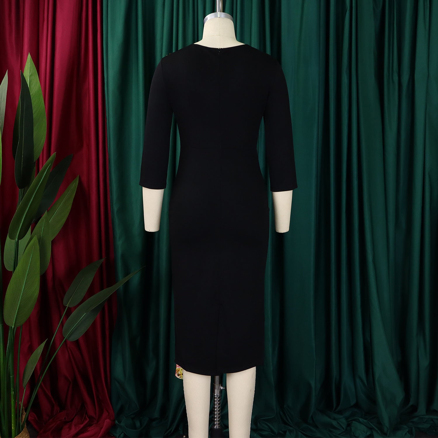 Plus Size Women's Chic OL Elegant Patchwork African Dress 16