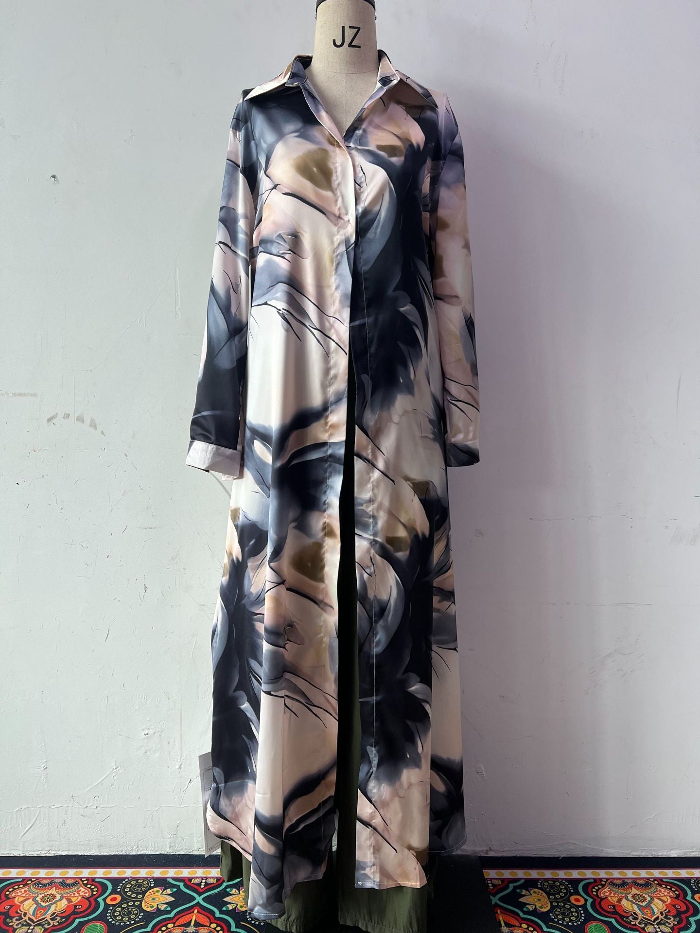 Stylish Printed Loose Cardigan Top Wide-Leg Trousers - Two-Piece Set 10