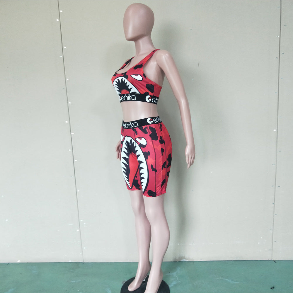 Women's Cartoon Sport Casual Suit 15