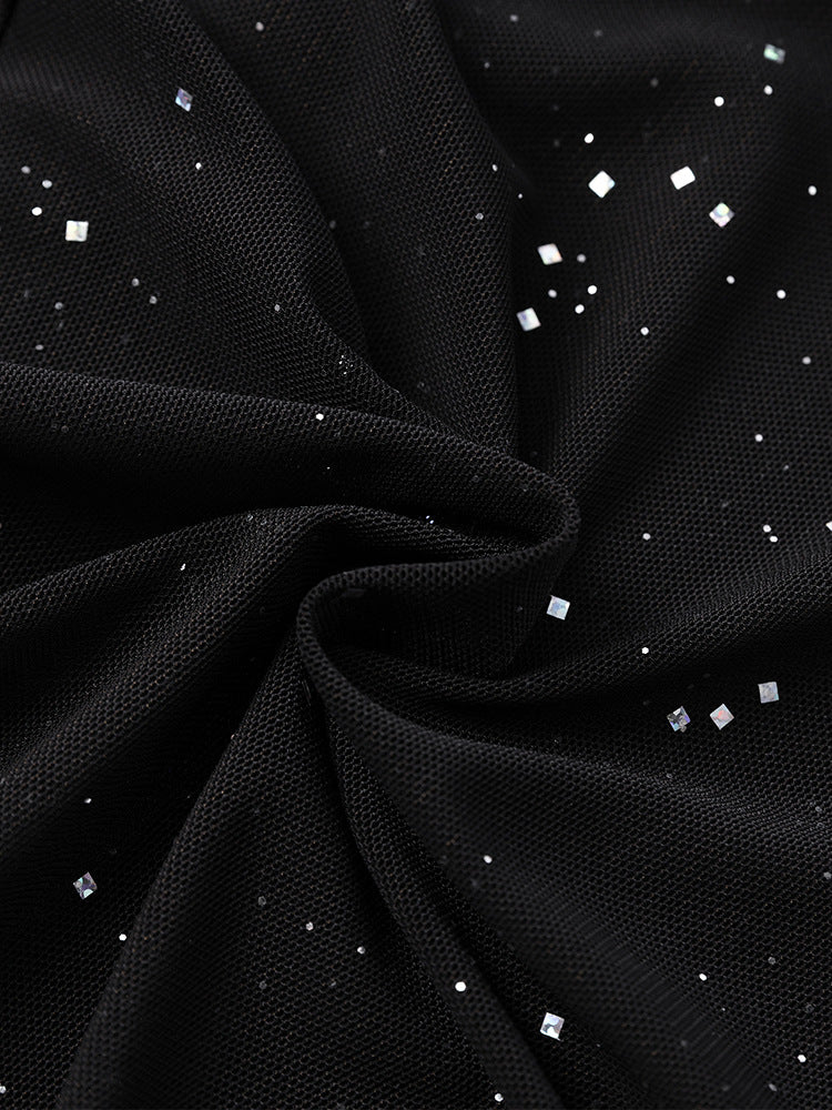 Mesh Bell Sleeve DSequin See-Through Mini Dress 27