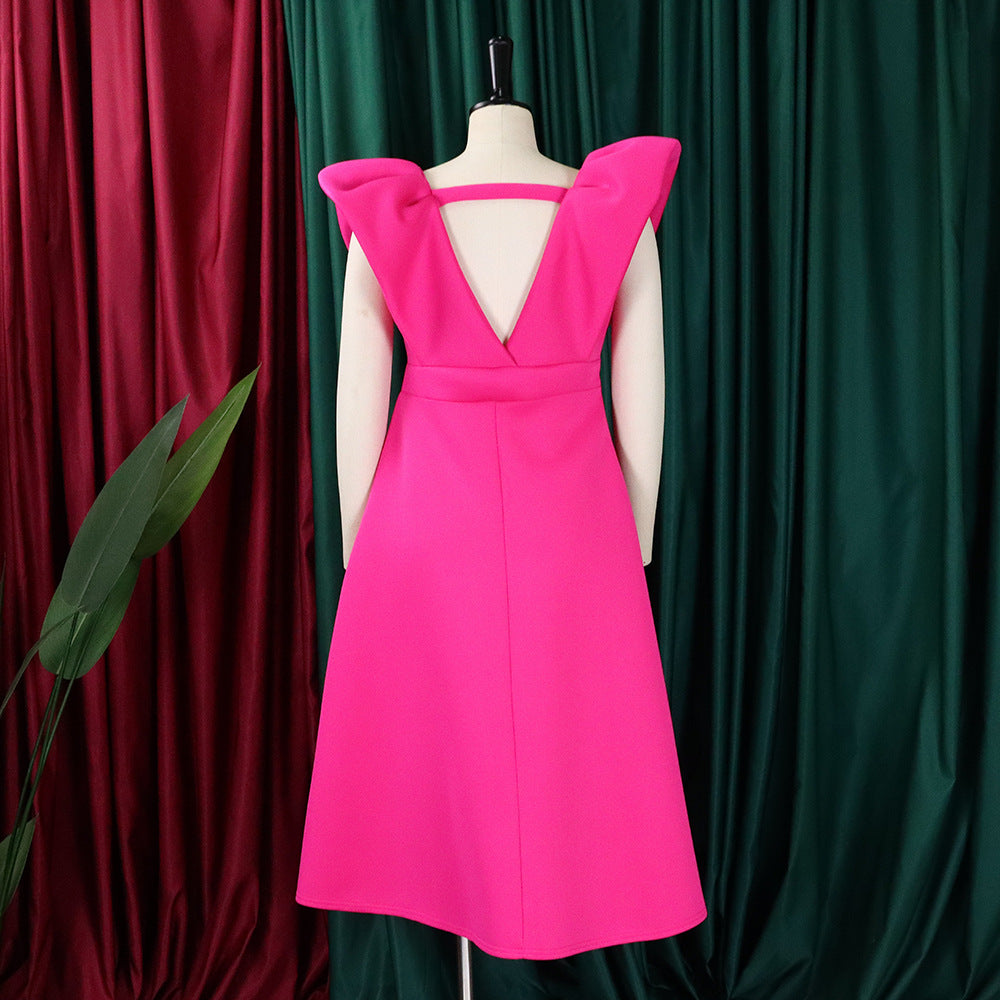 Women's Deep V Neck Sexy Swing Formal Party Dress 33