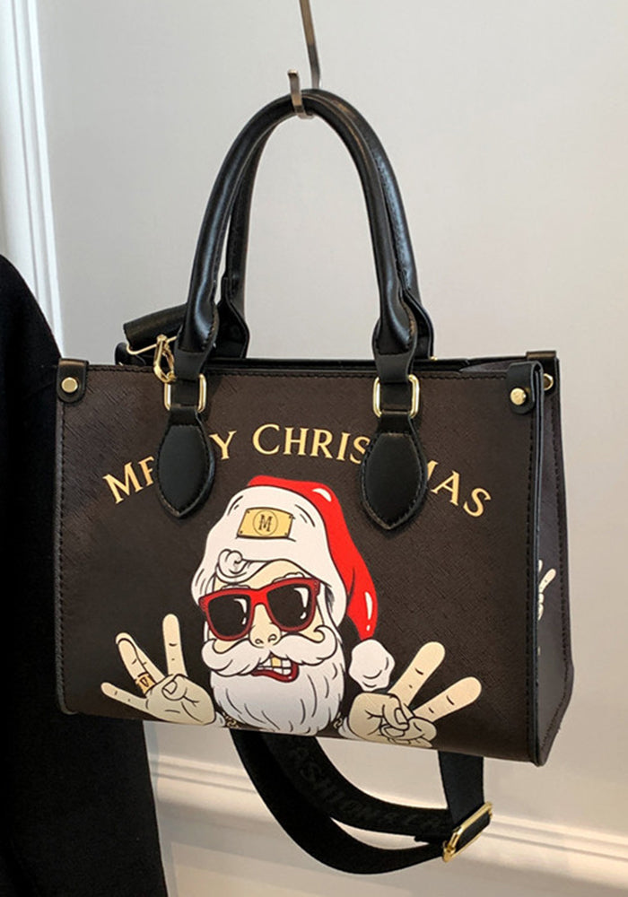 Santa Claus Print Tote Bag Women's Trendy Handbag Shoulder Bag