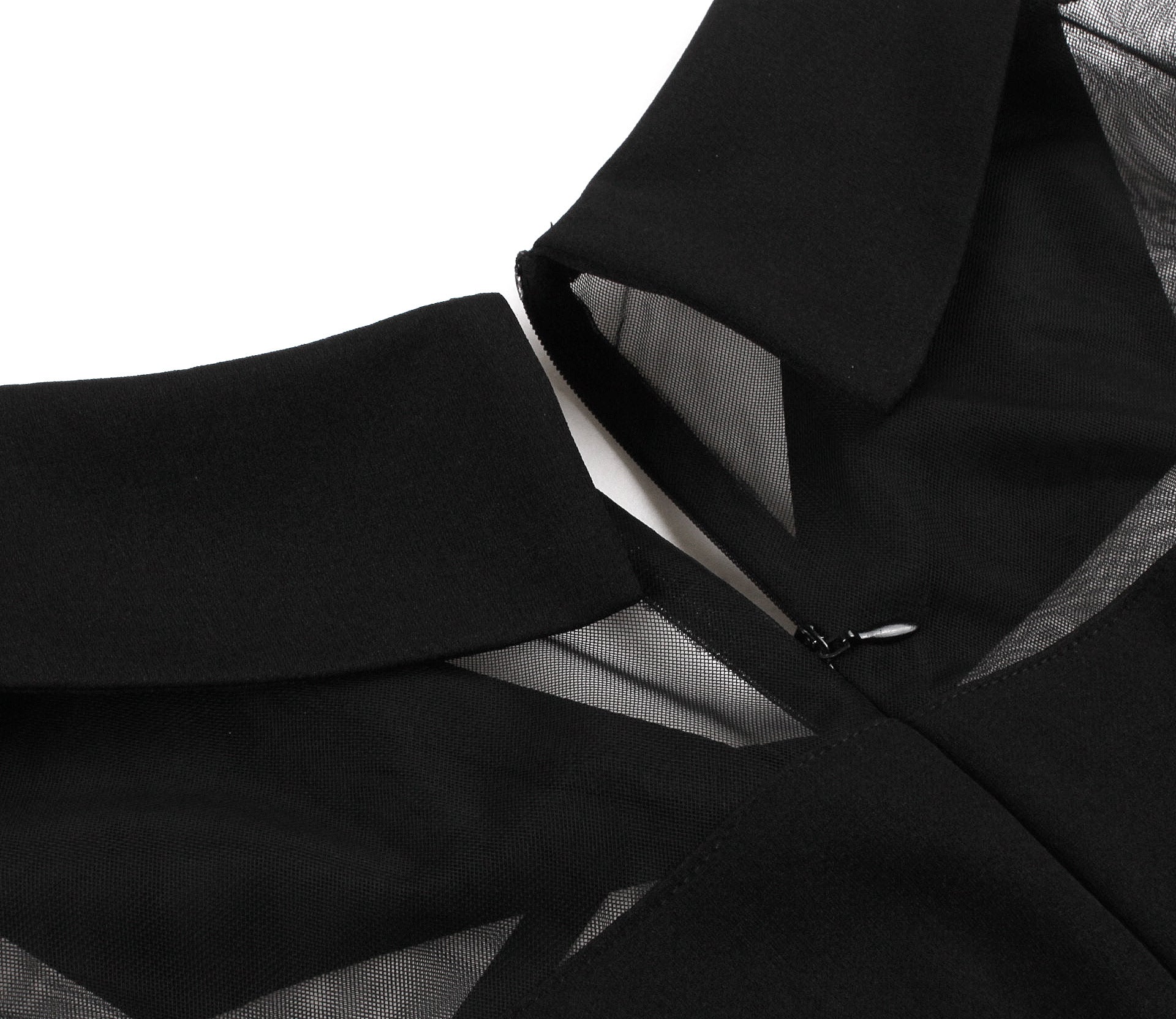 Women's Slim Waist Turndown Collar Bow Short Sleeve Chic Elegant A-Line Dress 8