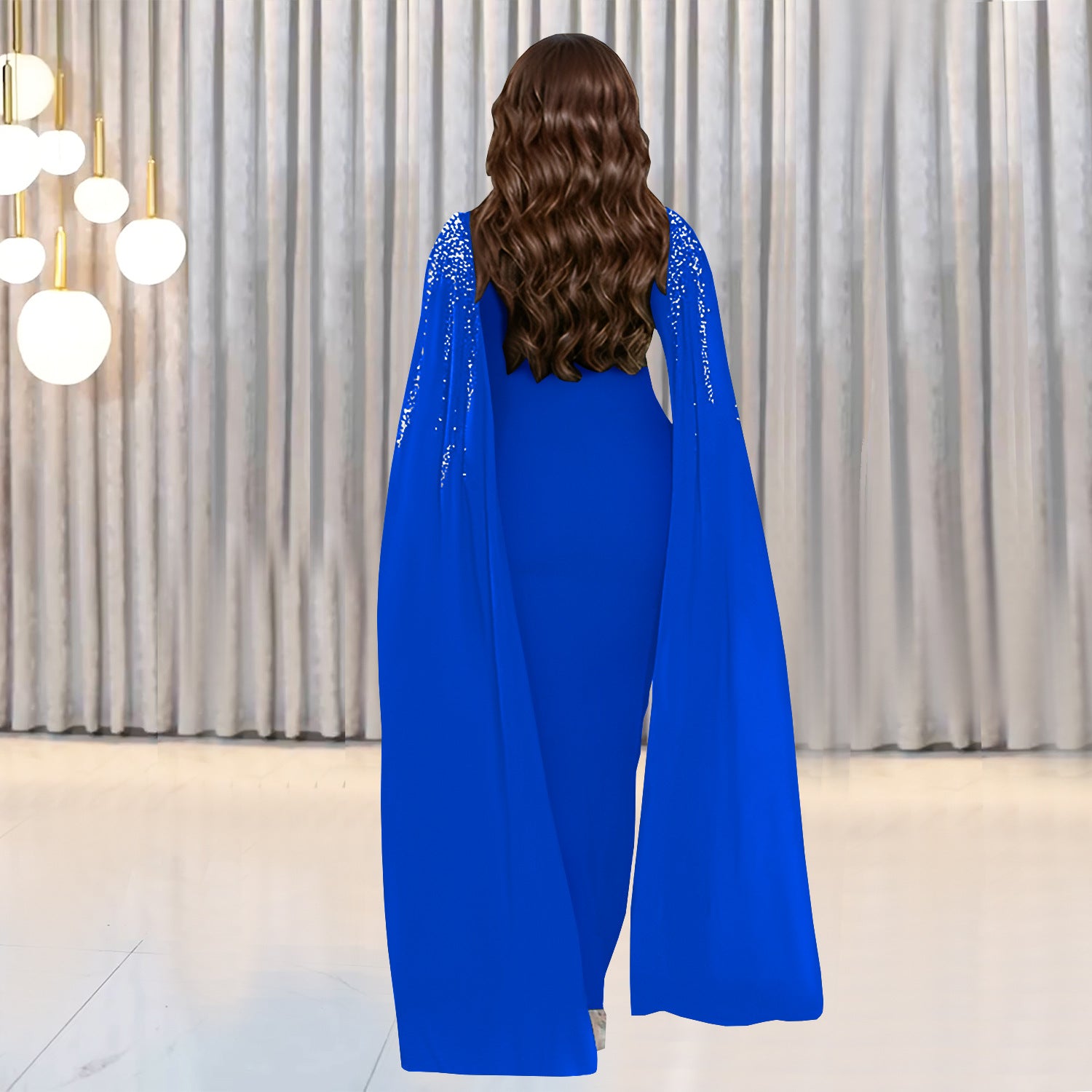 Women's Elegant Chic Beaded Fashionable Evening Dress 10