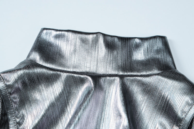 Women Autumn and Winter Half Turtle Collar Sleeveless Zipper Sexy Bodycon Dress 12