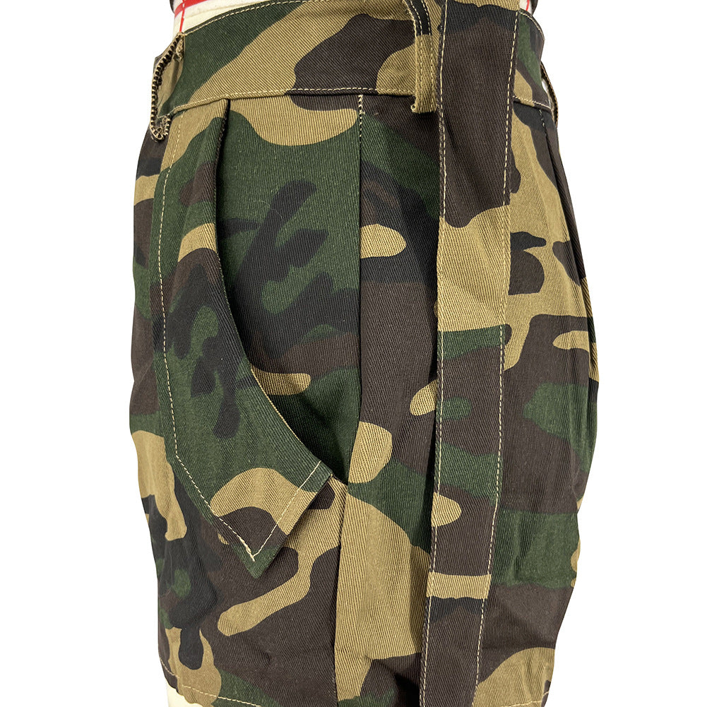 Women Summer Camouflage Pocket Top and Short Two-Piece Set 10