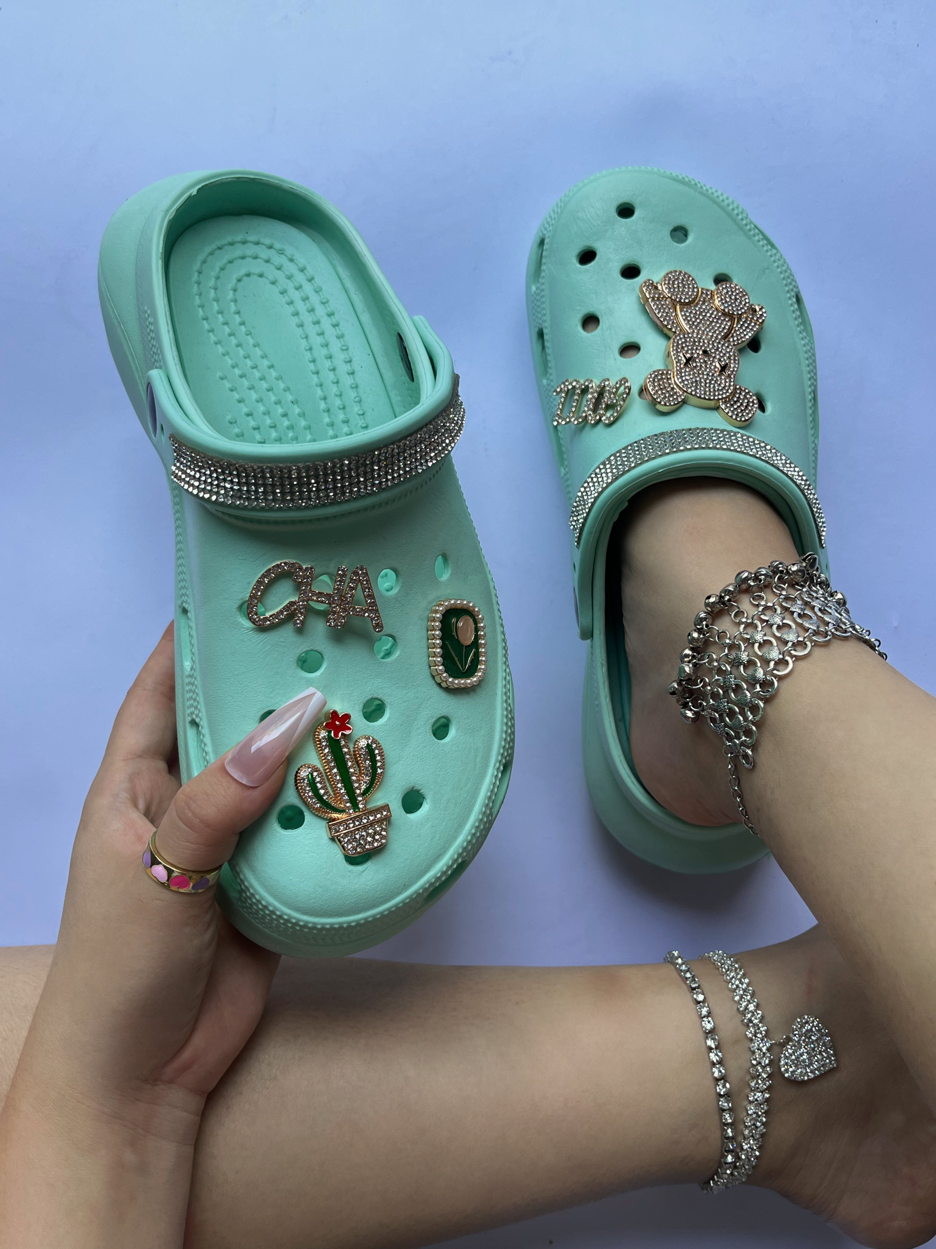 Cactus accessories high-heeled hole shoes women's summer slope heel thick bottom hole shoes women's shoes 20