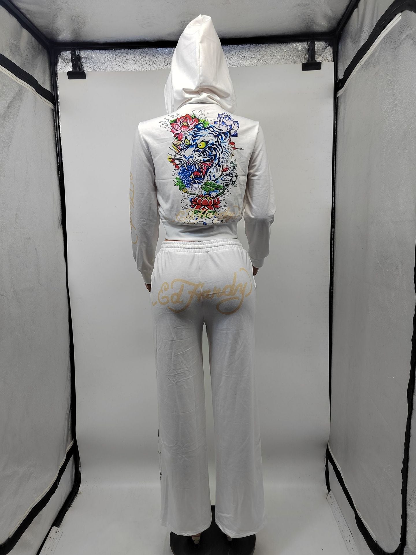 Women's Fashion Positioning Print Hoodies Casual Pants Two Piece Set 20