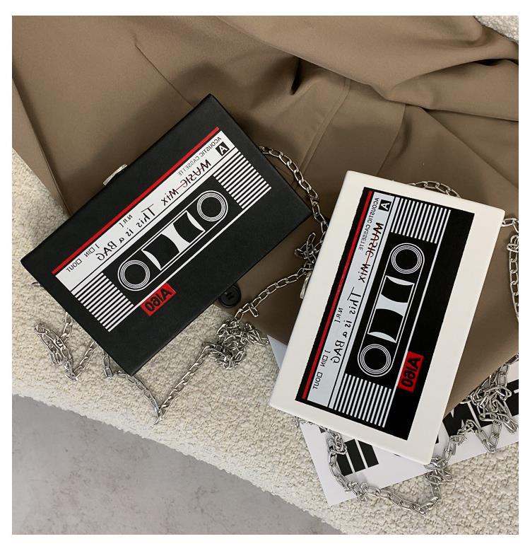 Style Radio Women's Bag Trendy Box Small Square Bag Chain Shoulder Messenger Bag 6