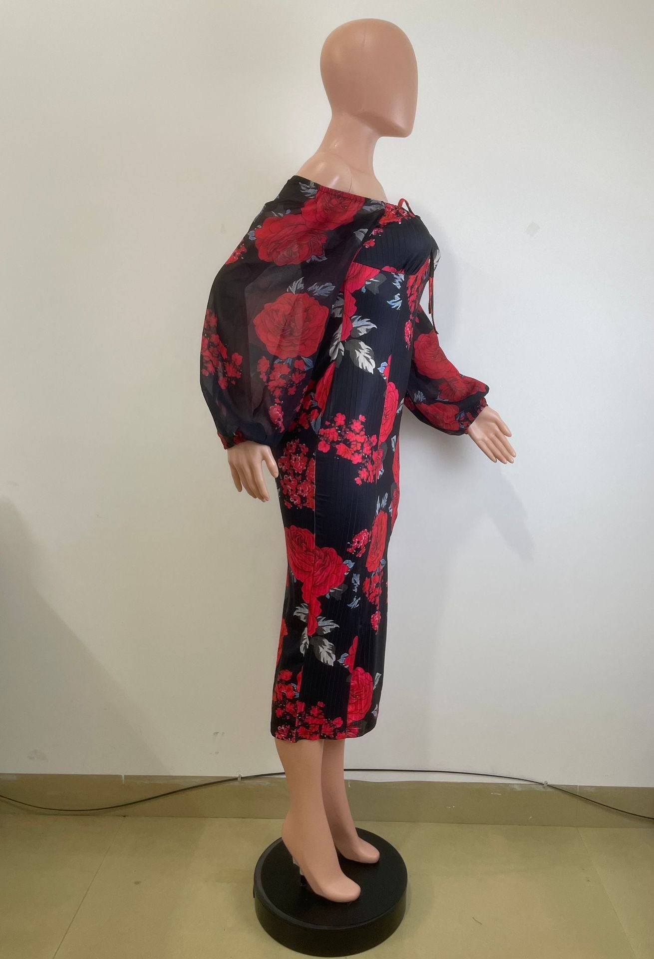 Women's Print Off-Shoulder Slim Bodycon Dress 6