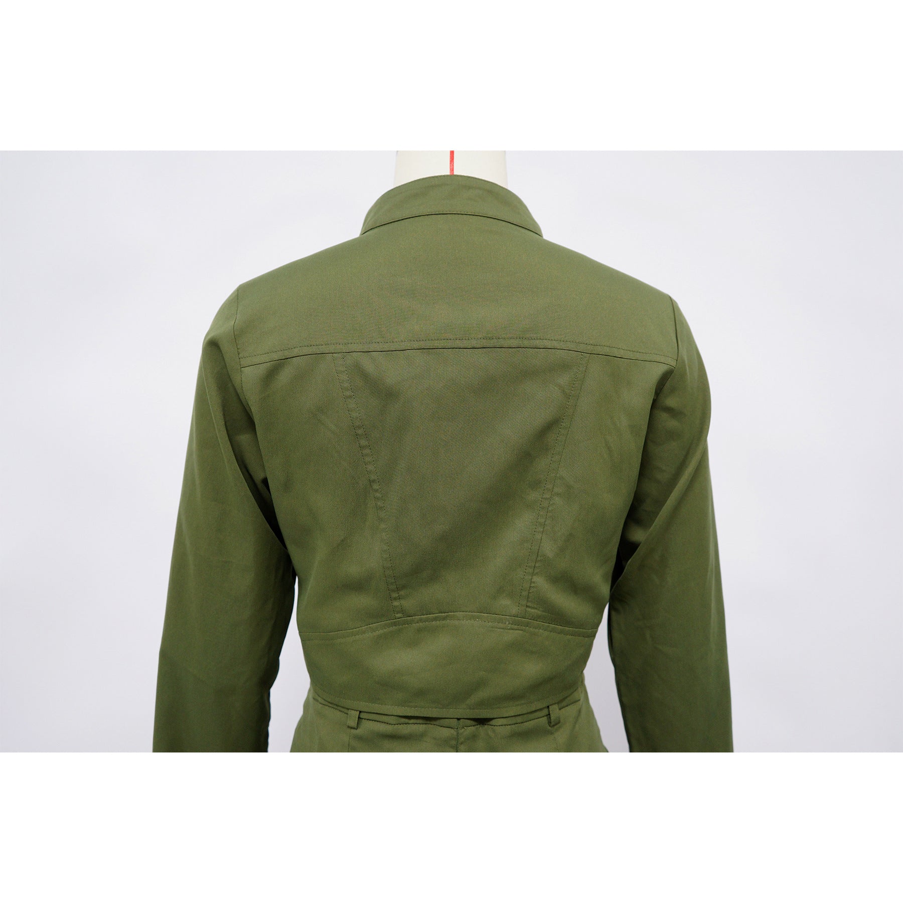 Women's Long Sleeve Zipper Top Sexy Short Skirt Two-Piece Set 16