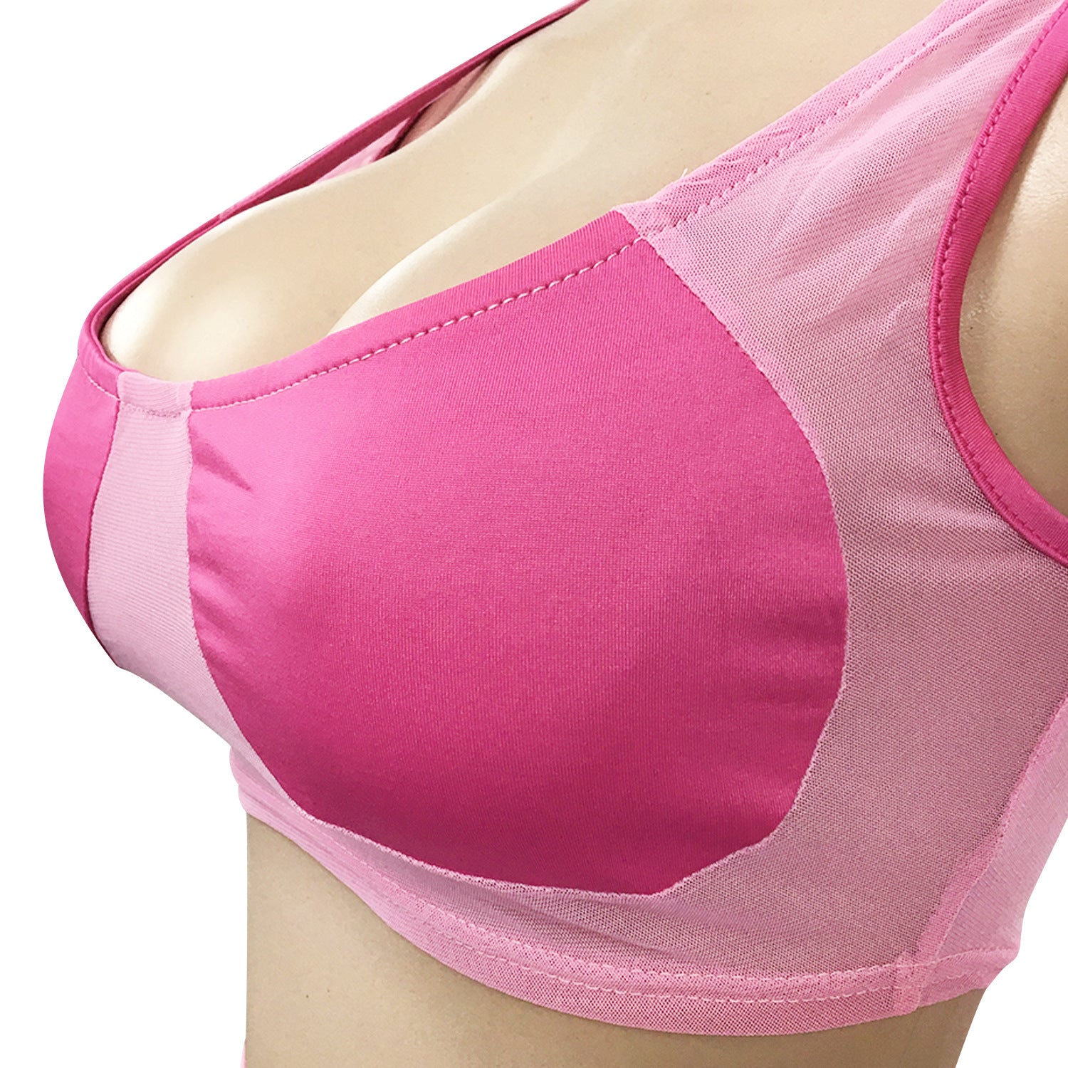 Women casual solid mesh color-blocking Top and Shorts Two Piece Set 18