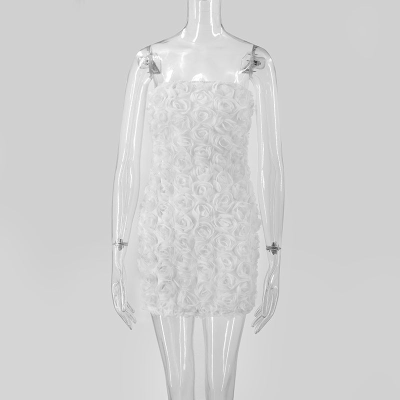 Women Sexy Floral Strapless Bodycon Dress 14