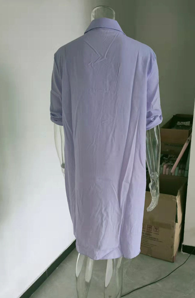 Spring And Summer Women'S Deep V-Neck Chiffon Shirt Sunscreen Shirt Dress 19