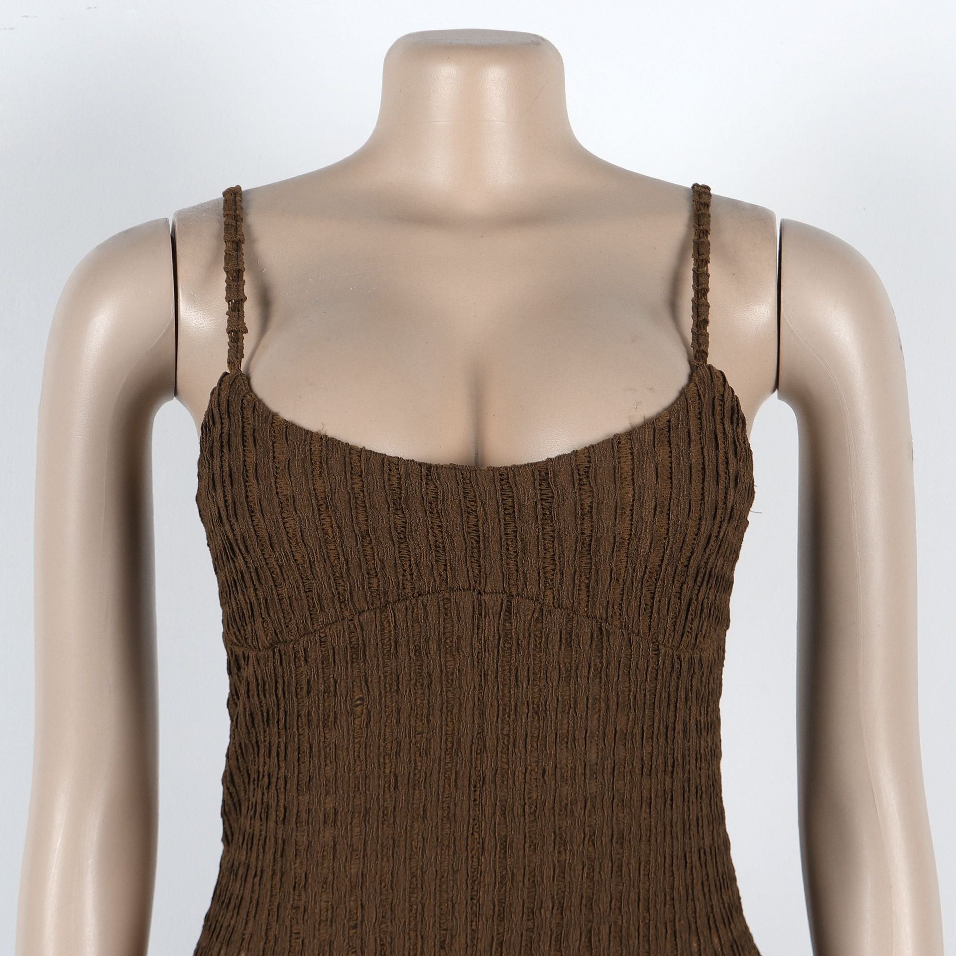 Women Sexy Hollow Wide-leg knitting Suspender Patchwork Contrast Jumpsuit 13