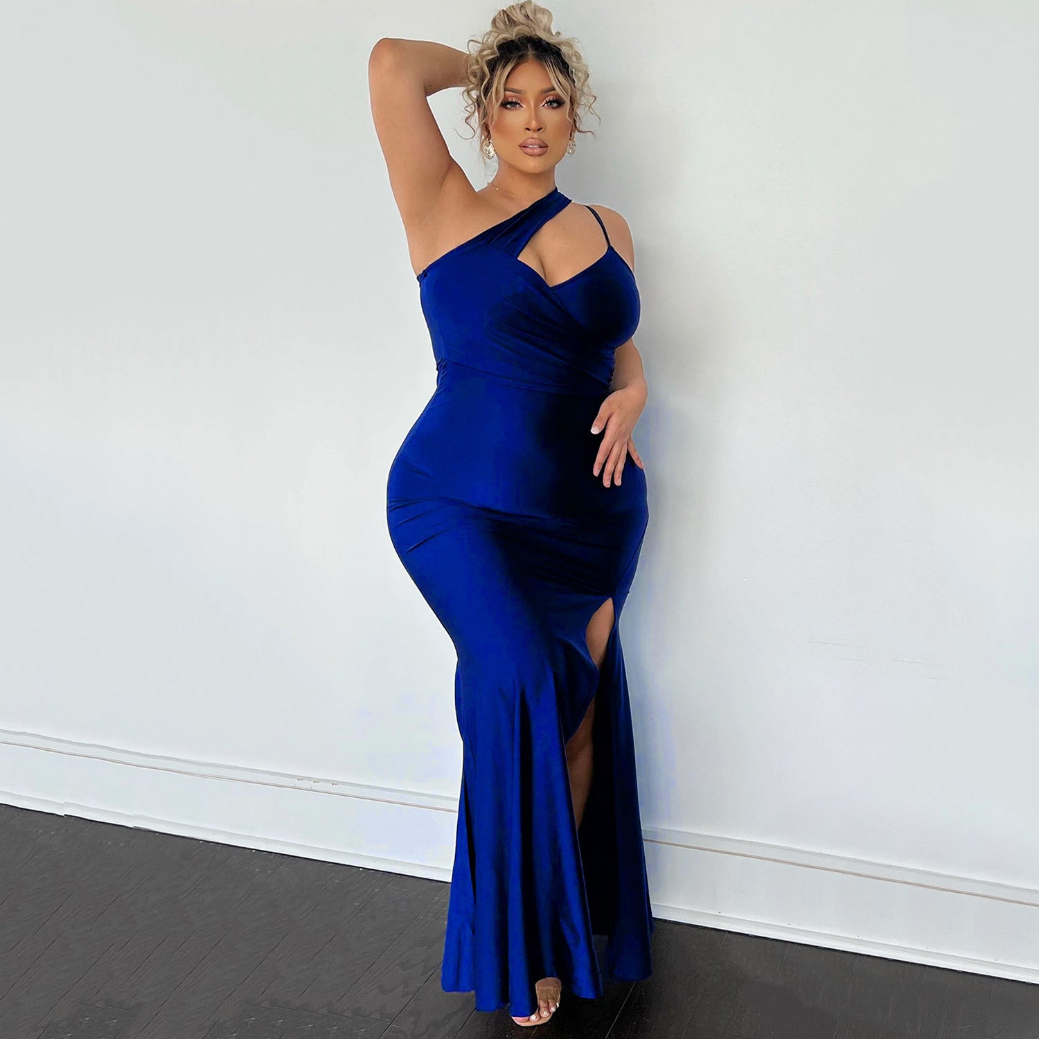 Women's Summer Slash Shoulder Strap Evening Dress 10