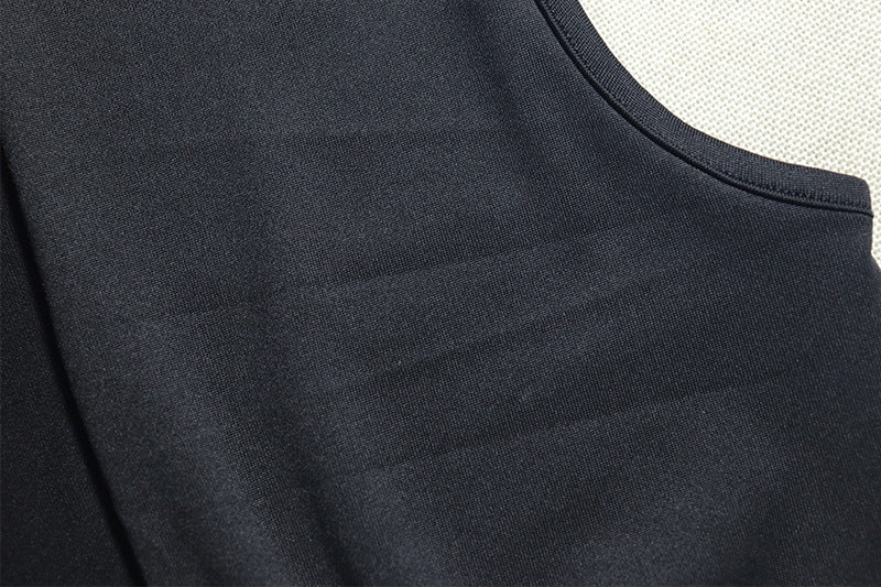 Women's Fashion Solid Color Dress Sleeveless Irregular Slit Dress 14