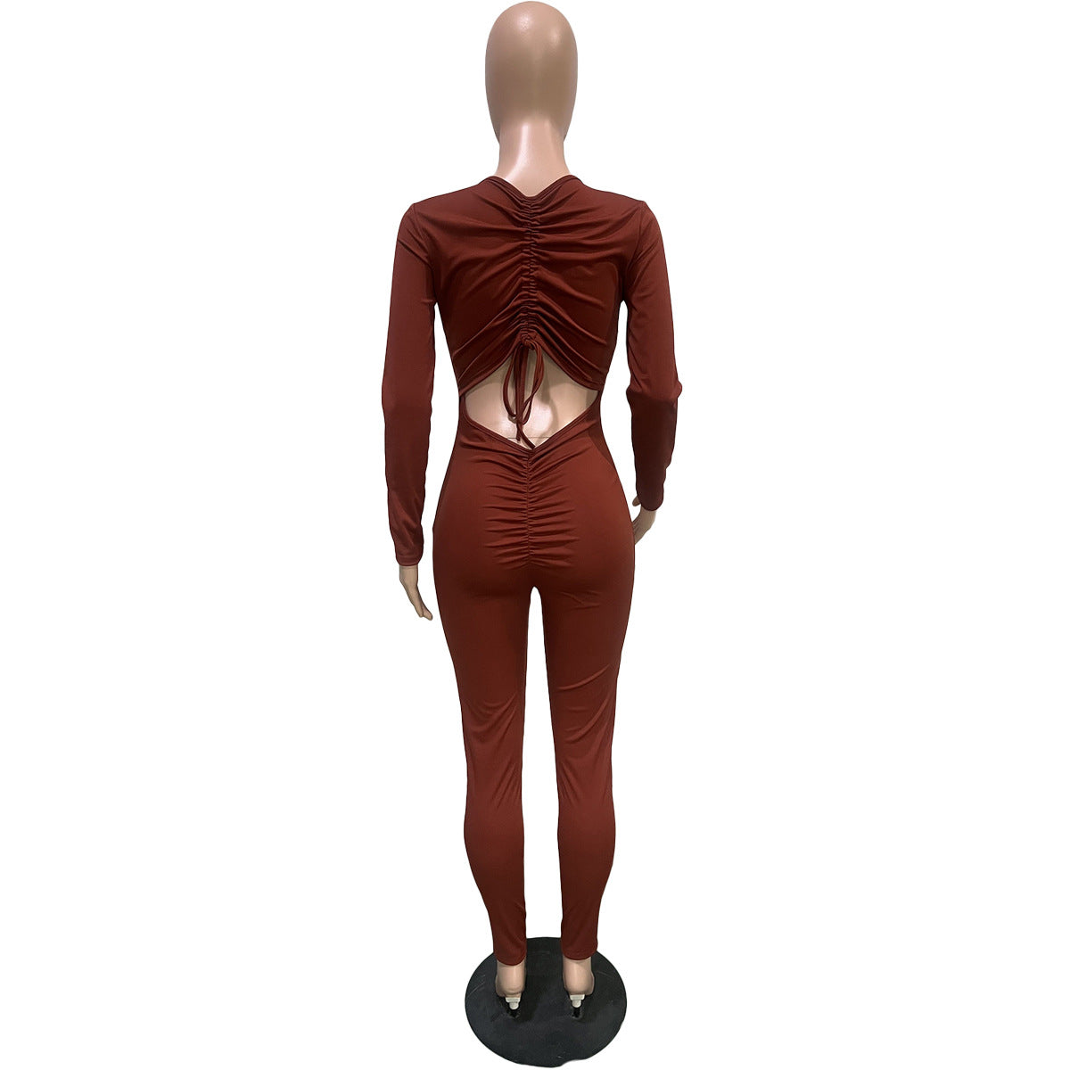 Women's Back Drawstring Scrunch Butt Sexy Jumpsuit 29