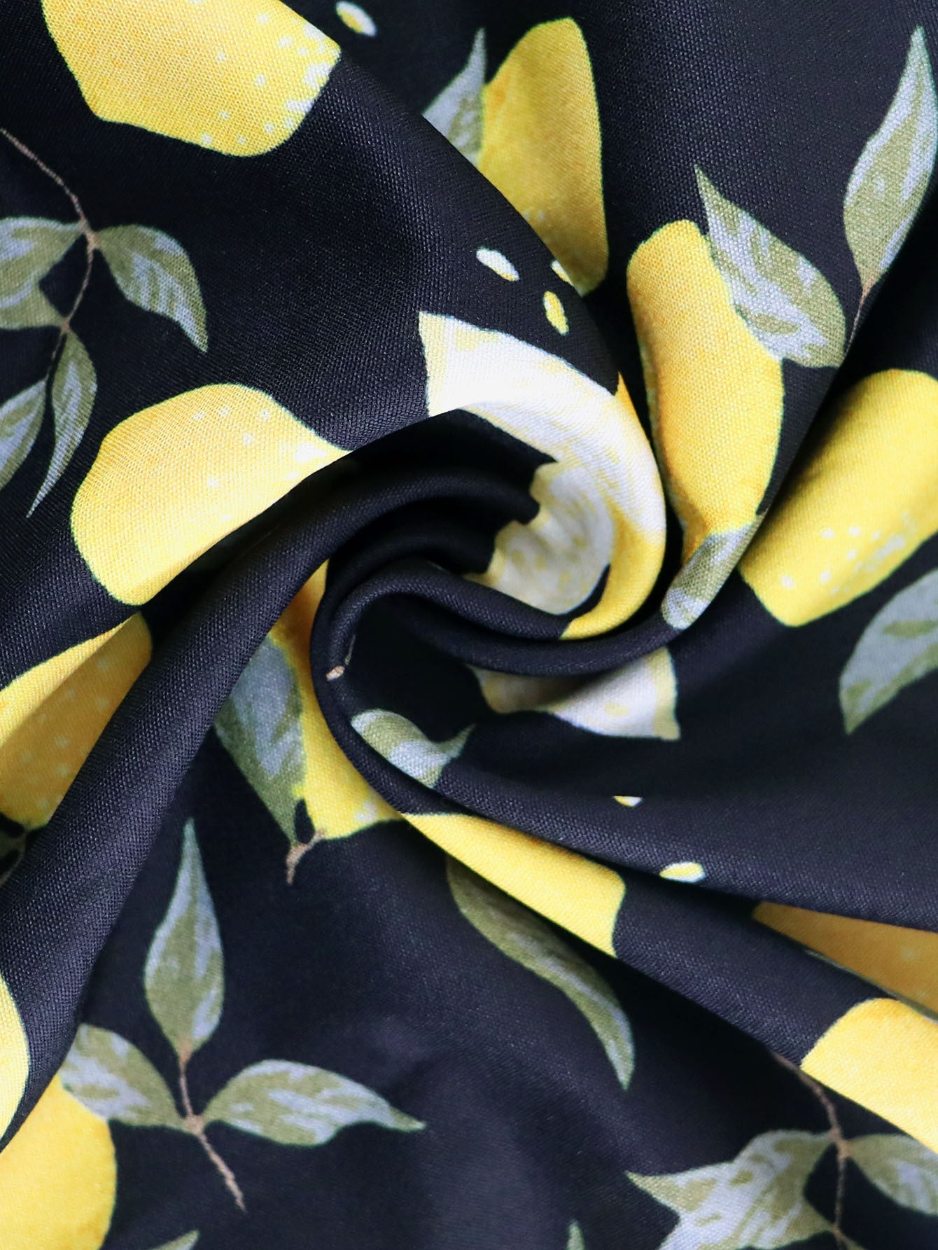 Plus Size Women's Summer Lemon Print High Waist Casual Midi Dress 9