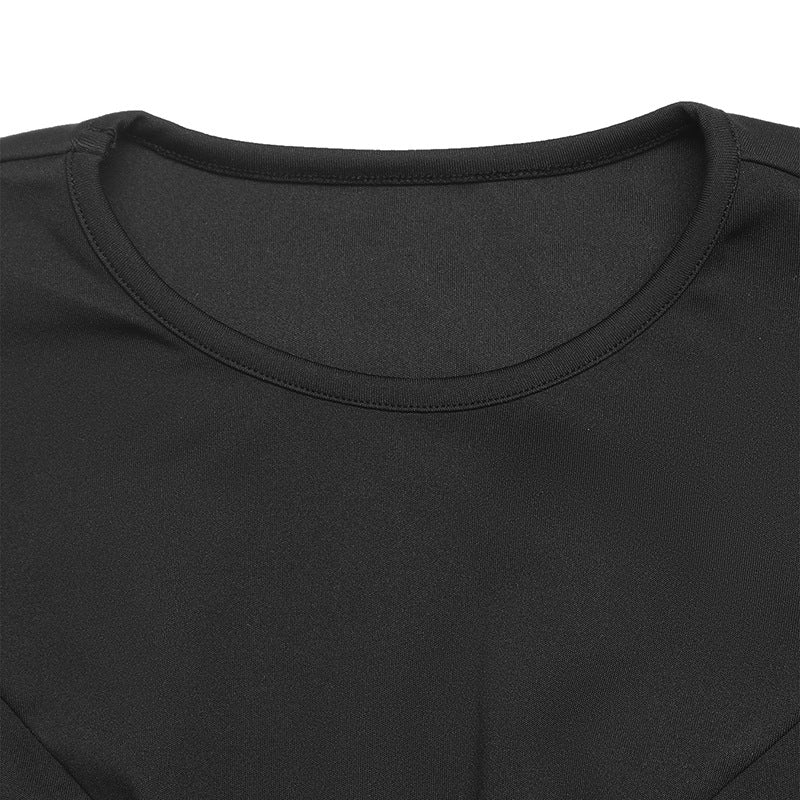 Women Fall/Winter Lace-Up Round Neck Patchwork Contrast Color Bell Bottom Sleeve Dress 10